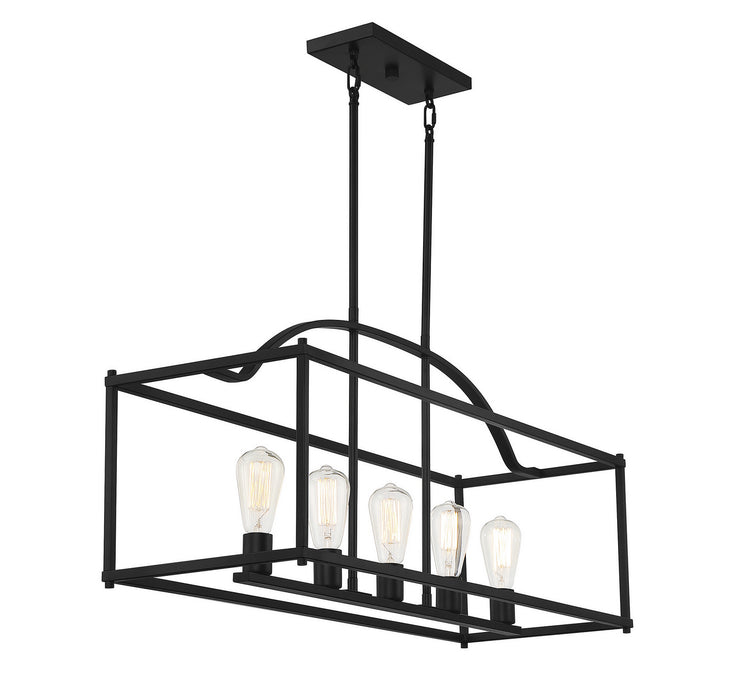 Savoy House - 1-190-5-89 - Five Light Linear Chandelier - Palladian - Matte Black