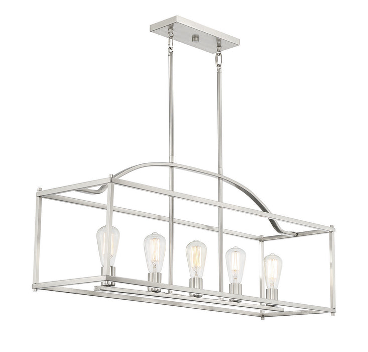 Savoy House - 1-190-5-SN - Five Light Linear Chandelier - Palladian - Satin Nickel