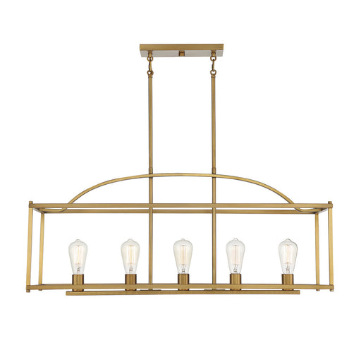 Savoy House - 1-190-5-322 - Five Light Linear Chandelier - Palladian - Warm Brass