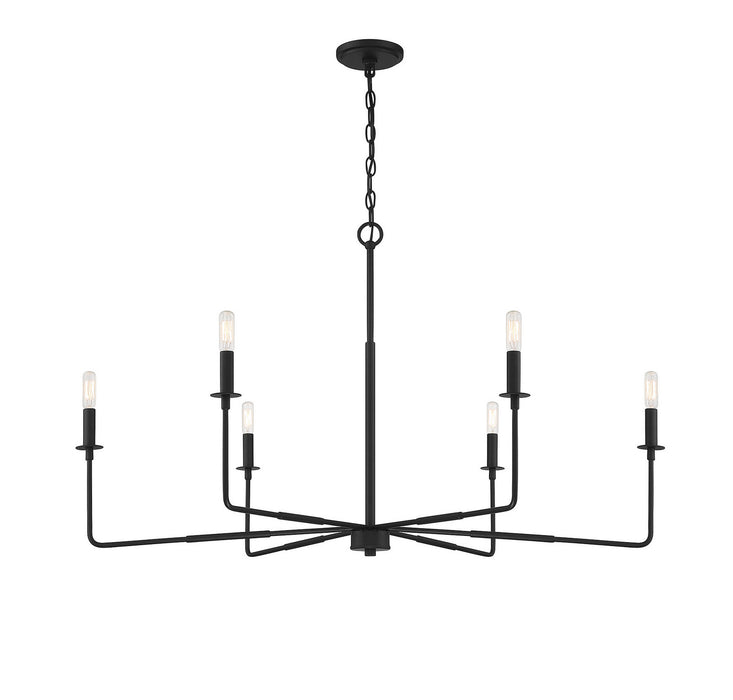 Savoy House - 1-2221-6-89 - Six Light Chandelier - Salerno - Matte Black