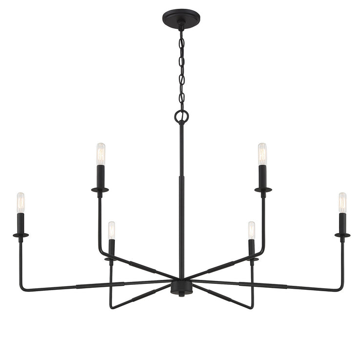 Savoy House - 1-2221-6-89 - Six Light Chandelier - Salerno - Matte Black