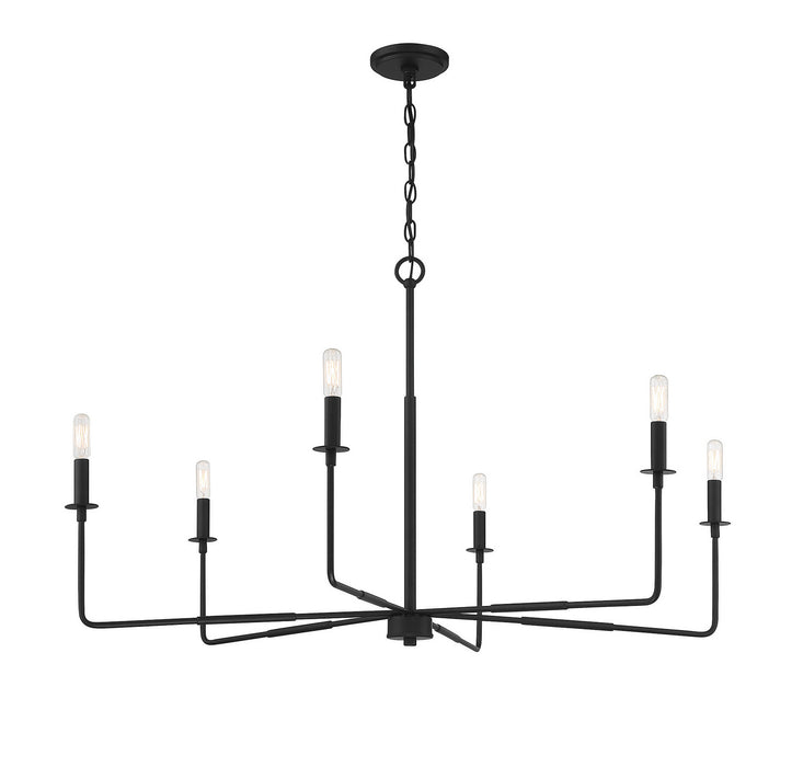 Savoy House - 1-2221-6-89 - Six Light Chandelier - Salerno - Matte Black