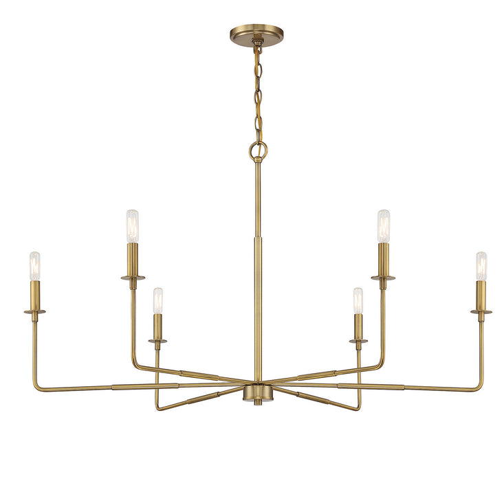 Savoy House - 1-2221-6-322 - Six Light Chandelier - Salerno - Warm Brass