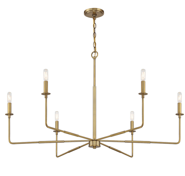 Savoy House - 1-2221-6-322 - Six Light Chandelier - Salerno - Warm Brass