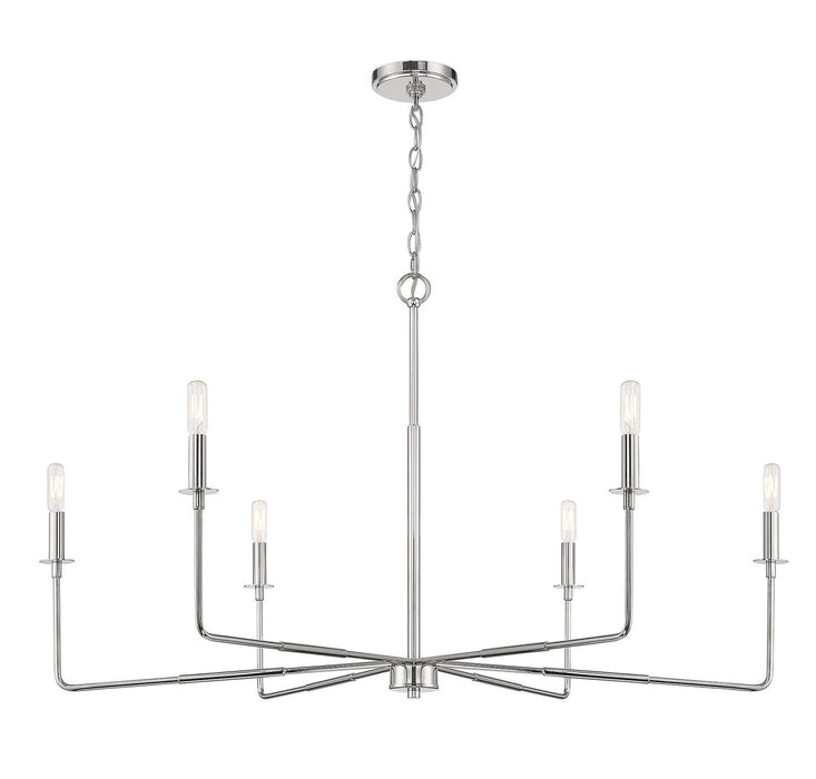 Savoy House - 1-2221-6-109 - Six Light Chandelier - Salerno - Polished Nickel