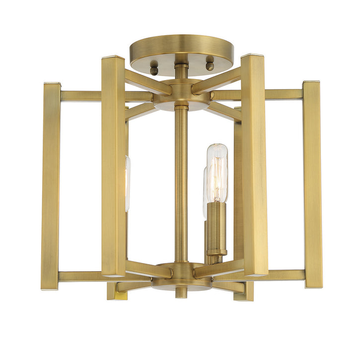 Savoy House - 6-7702-3-322 - Three Light Semi-Flush Mount - Benson - Warm Brass