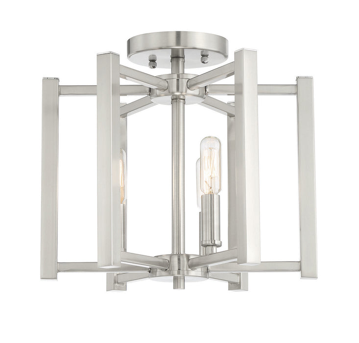 Savoy House - 6-7702-3-SN - Three Light Semi-Flush Mount - Benson - Satin Nickel