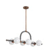 Arteriors - 89469 - Six Light Linear Chandelier - Harrison - Heritage Brass