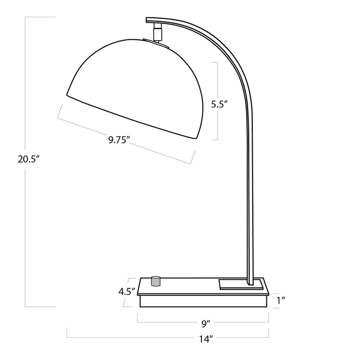 Regina Andrew - 13-1451NB - One Light Desk Lamp - Otto - Natural Brass