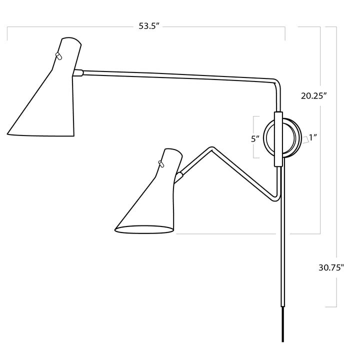 Regina Andrew - 15-1135BBNB - Two Light Wall Sconce - Spyder - Blackened Brass