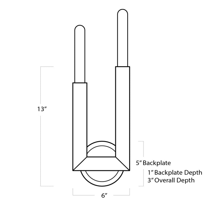 Regina Andrew - 15-1146NB - Two Light Wall Sconce - Wolfe - Natural Brass