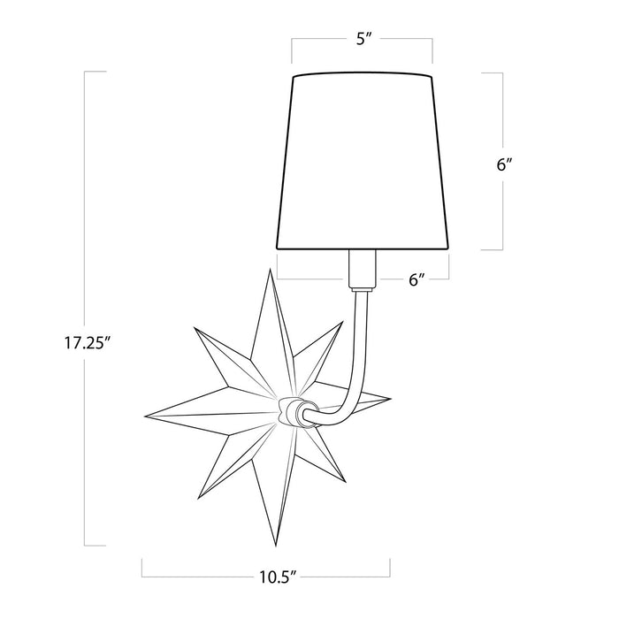 Regina Andrew - 15-1158NB - One Light Wall Sconce - Etoile - Natural Brass