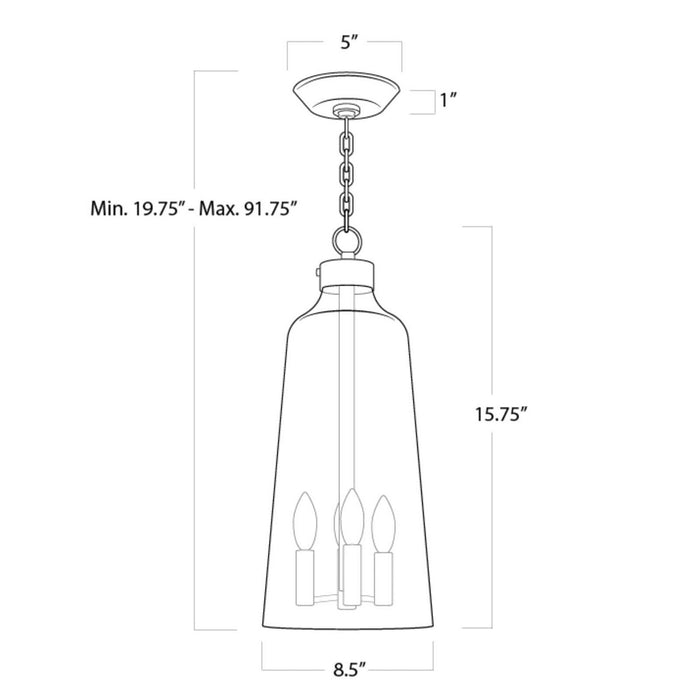 Regina Andrew - 16-1297 - Three Light Pendant - Wythe - Clear