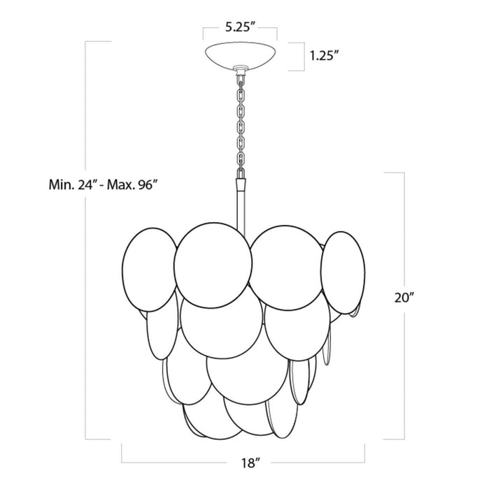 Regina Andrew - 16-1304BI - Four Light Chandelier - Solstice - White