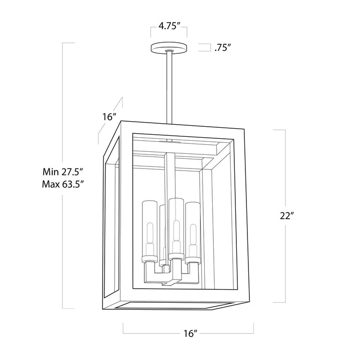 Regina Andrew - 17-1009 - Four Light Outdoor Lantern - Montecito - Black