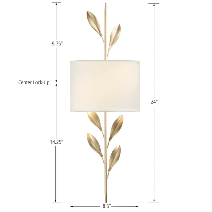 Crystorama - 501-GA - Two Light Wall Sconce - Broche - Antique Gold