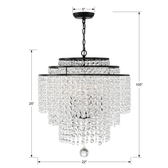 Crystorama - GAB-B7305-MK - Six Light Chandelier - Gabrielle - Matte Black