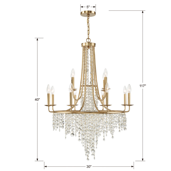 Crystorama - GAB-B7312-GA - 12 Light Chandelier - Gabrielle - Antique Gold