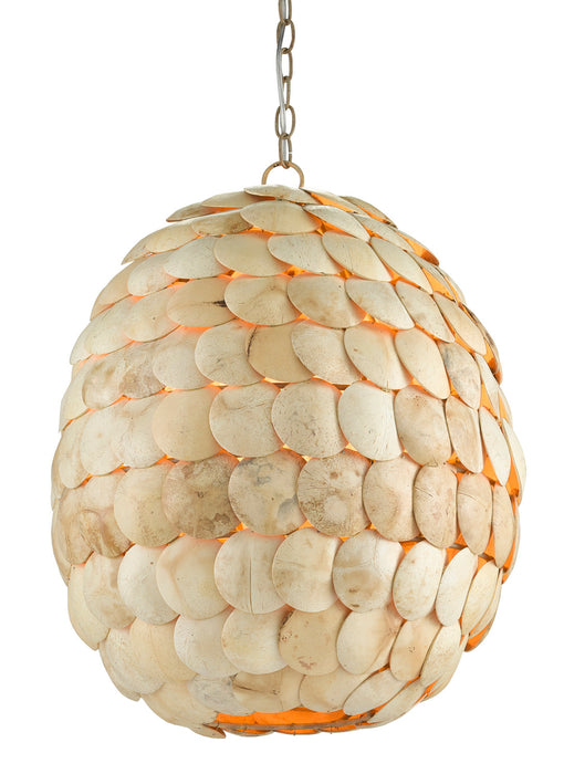 Currey and Company - 9000-0784 - Three Light Pendant - Buko - Coco Cream