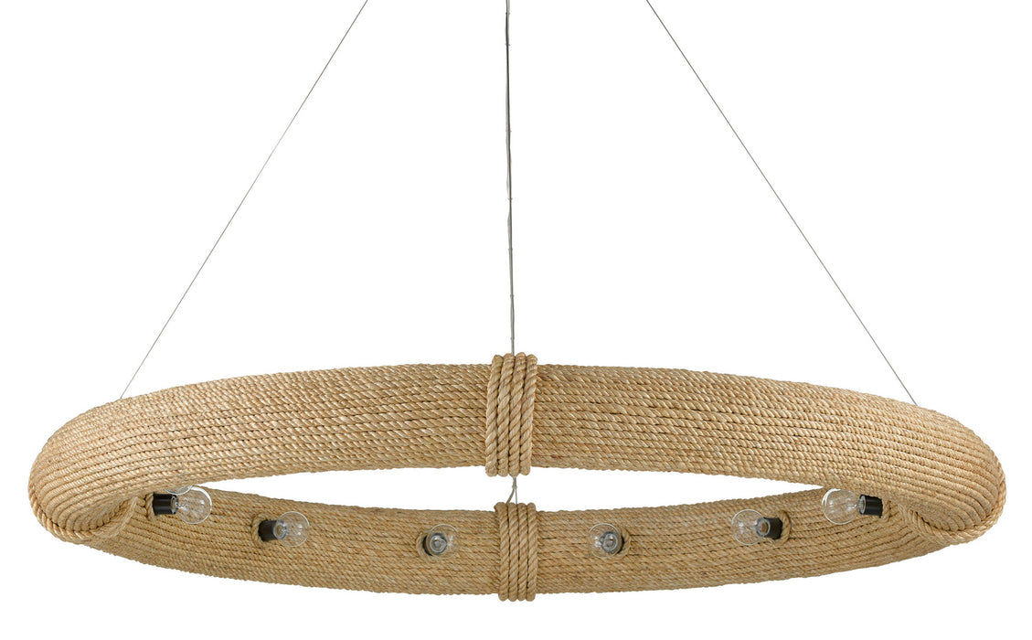 Currey and Company - 9000-0805 - 12 Light Chandelier - Portmeirion - Satin Black/Abaca Rope