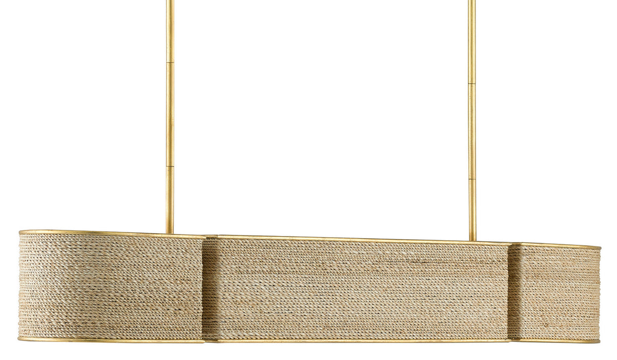 Currey and Company - 9000-0820 - Four Light Chandelier - Tenby - Contemporary Gold Leaf/Abaca Rope