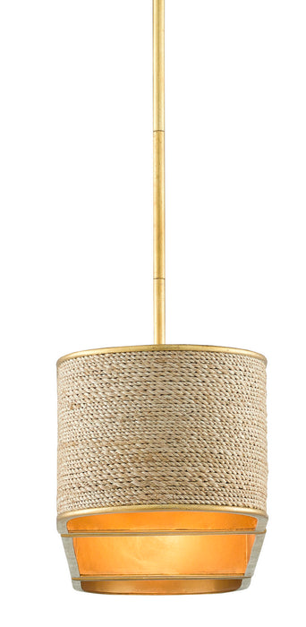 Currey and Company - 9000-0820 - Four Light Chandelier - Tenby - Contemporary Gold Leaf/Abaca Rope