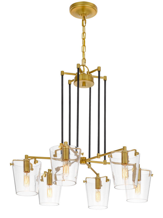 Varaluz - 351C06BLSB - Six Light Chandelier - Arlo - Black/Satin Brass