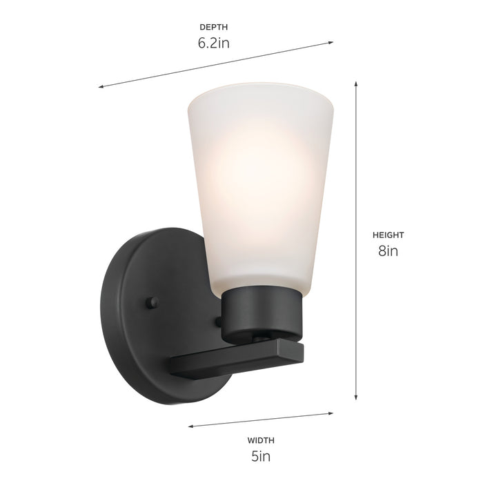 Kichler - 52437BK - One Light Wall Sconce - Stamos - Black