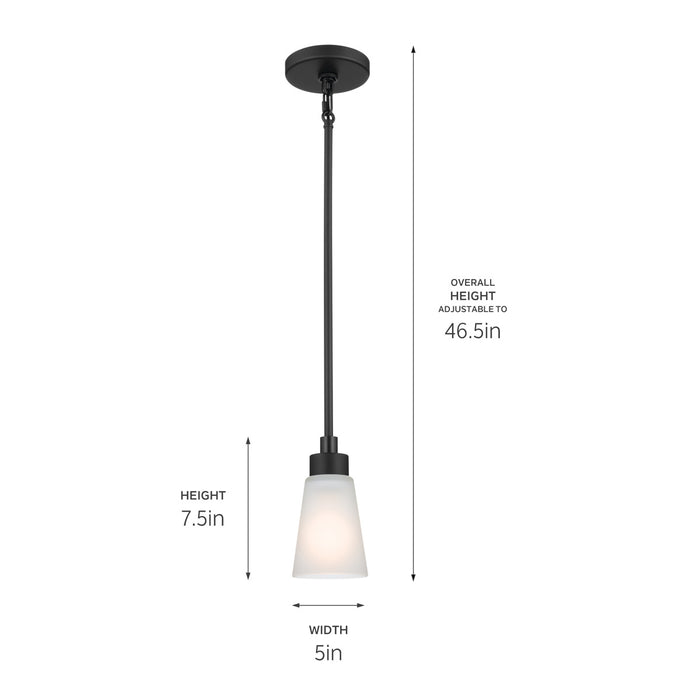 Kichler - 52444BK - One Light Mini Pendant - Erma - Black