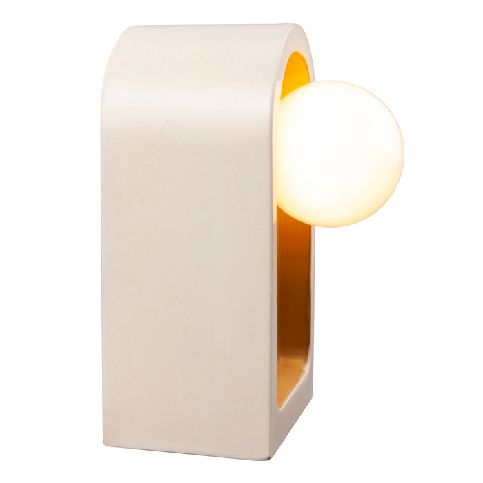 Justice Designs - CER-3010-MTGD - One Light Wall Sconce - Ambiance Collection - Matte White with Champagne Gold internal finish