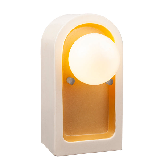 Justice Designs - CER-3010-MTGD - One Light Wall Sconce - Ambiance Collection - Matte White with Champagne Gold internal finish