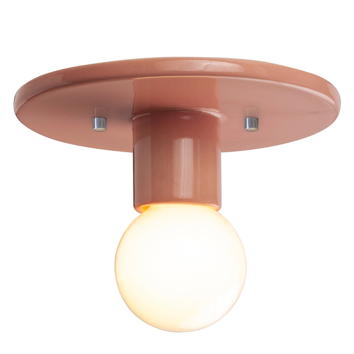 Justice Designs - CER-6275-BSH - One Light Flush-Mount - Radiance Collection - Gloss Blush