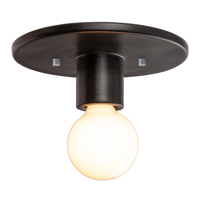 Justice Designs - CER-6275-CRB - One Light Flush-Mount - Radiance Collection - Carbon - Matte Black