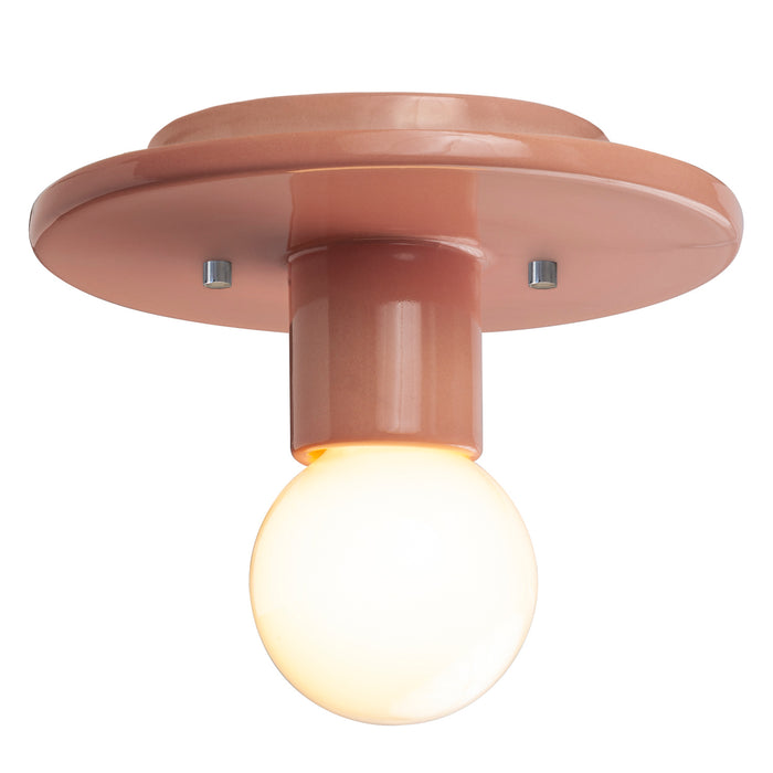 Justice Designs - CER-6285-BSH - One Light Flush-Mount - Radiance Collection - Gloss Blush