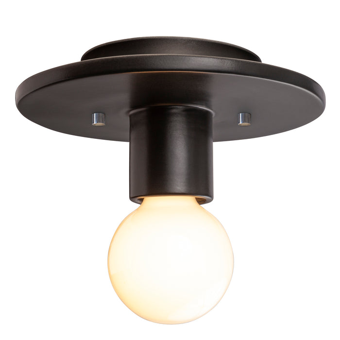 Justice Designs - CER-6285-CRB - One Light Flush-Mount - Radiance Collection - Carbon - Matte Black