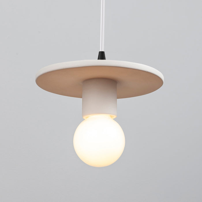 Justice Designs - CER-6320-BIS-MBLK-WTCD - One Light Pendant - Radiance - Bisque