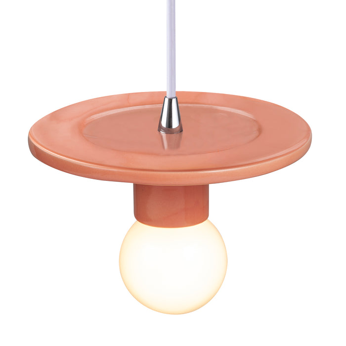 Justice Designs - CER-6320-BSH-CROM-WTCD - One Light Pendant - Radiance - Gloss Blush