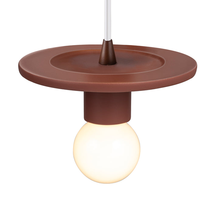 Justice Designs - CER-6320-CLAY-DBRZ-WTCD - One Light Pendant - Radiance - Canyon Clay