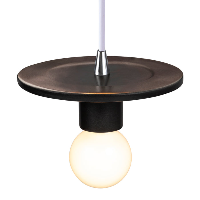 Justice Designs - CER-6320-CRB-CROM-WTCD - One Light Pendant - Radiance - Carbon - Matte Black