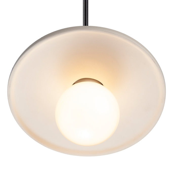 Justice Designs - CER-6325-MAT-MBLK-BKCD - One Light Pendant - Radiance - Matte White