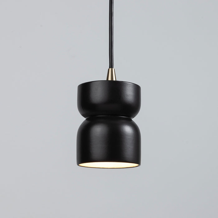 Justice Designs - CER-6500-CRB-ABRS-BKCD - One Light Pendant - Radiance - Carbon - Matte Black