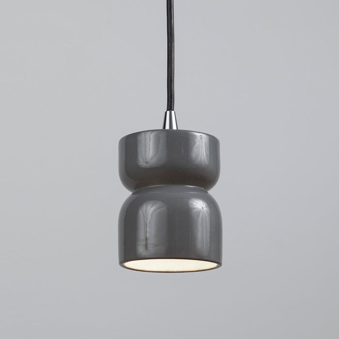 Justice Designs - CER-6500-GRY-CROM-BKCD - One Light Pendant - Radiance - Gloss Grey