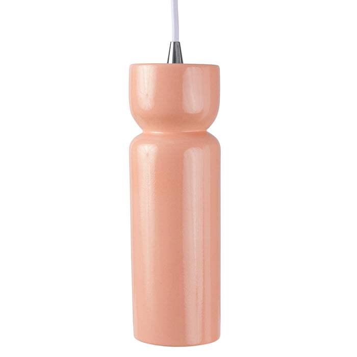 Justice Designs - CER-6510-BSH-CROM-WTCD - One Light Pendant - Radiance - Gloss Blush