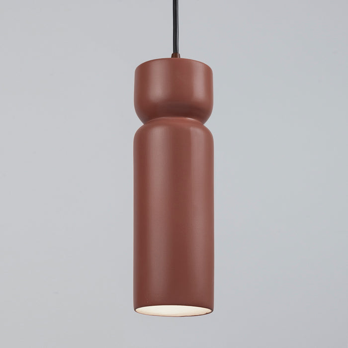 Justice Designs - CER-6510-CLAY-DBRZ-BKCD - One Light Pendant - Radiance - Canyon Clay