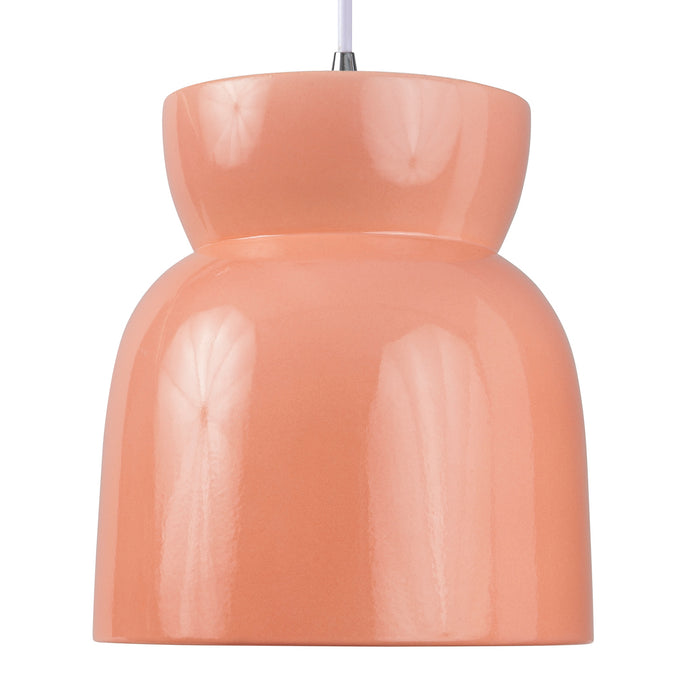 Justice Designs - CER-6515-BSH-CROM-WTCD - One Light Pendant - Radiance - Gloss Blush