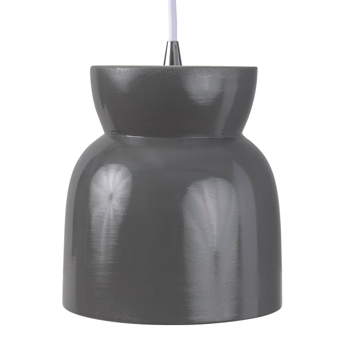 Justice Designs - CER-6515-GRY-CROM-WTCD - One Light Pendant - Radiance - Gloss Grey