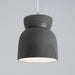 Justice Designs - CER-6515-GRY-CROM-WTCD - One Light Pendant - Radiance - Gloss Grey