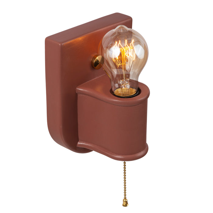 Justice Designs - CER-7031-CLAY-BRSS - One Light Wall Sconce - American Classics - Canyon Clay