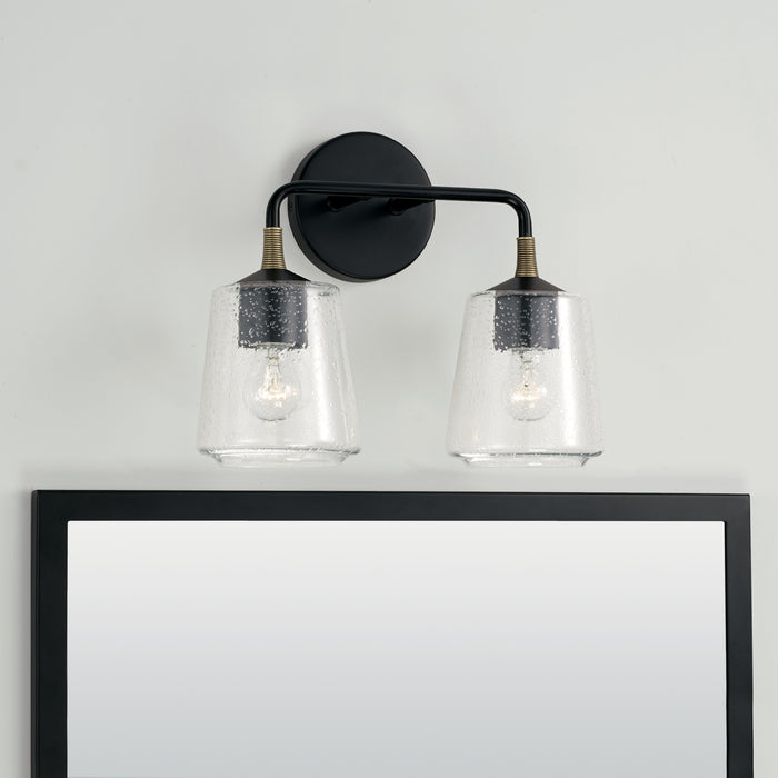 Capital Lighting - 145621KB-530 - Two Light Vanity - Amara - Matte Black with Brass