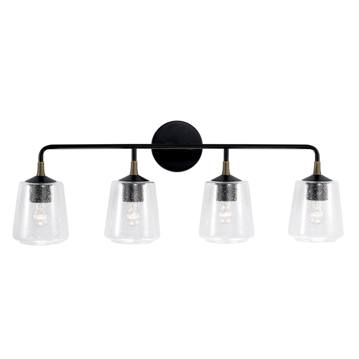 Capital Lighting - 145641KB-530 - Four Light Vanity - Amara - Matte Black with Brass